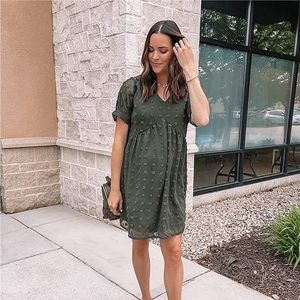 Green mini dress